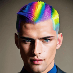 Buzz Cut Rainbow Hairstyle AI avatar/profile picture for men